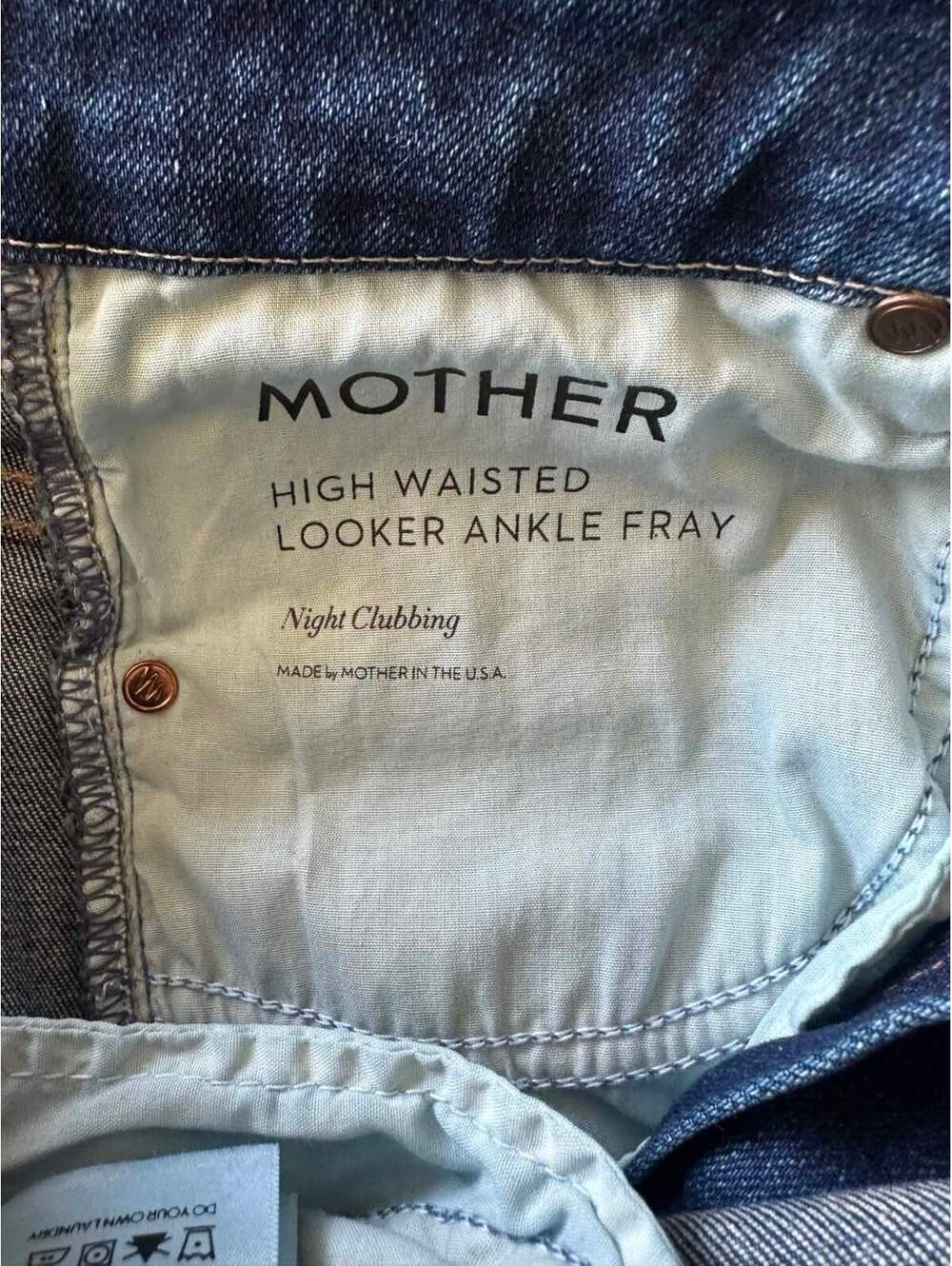 Mother High Waisted Looker Ankle Fray Jeans Size: 27 - Picture 6 of 6